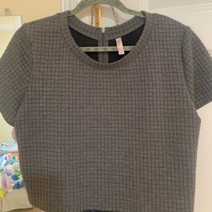 Grey textured crop top